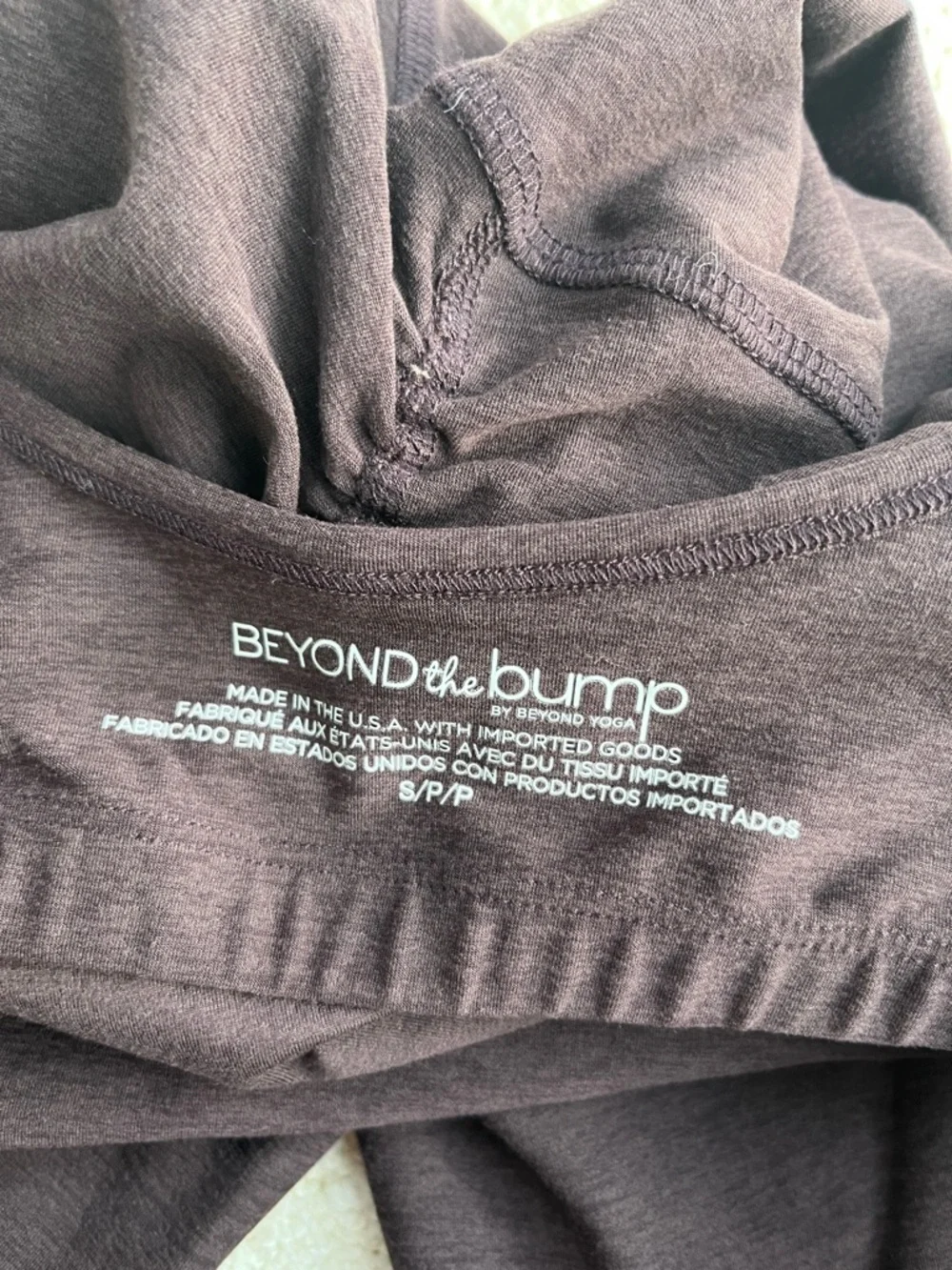 Beyond Yoga Spacedye Up Level Maternity Jumpsuit in Dark Chocolate Heather - Picture 8 of 11